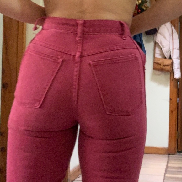 SOLD- Vintage High-Waisted Red Jeans - Picture 3 of 10
